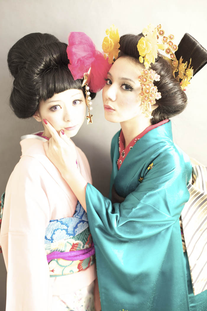 100325:青山香純 ミミちゃん ウイッグL まとめ髪 髪飾り 振袖 成人式 シチュエーション アンティーク着物 