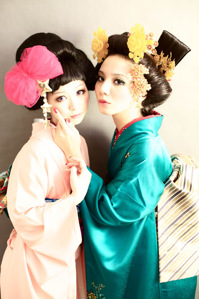 100326:青山香純 ミミちゃん ウイッグL まとめ髪 髪飾り 振袖 成人式 シチュエーション アンティーク着物 