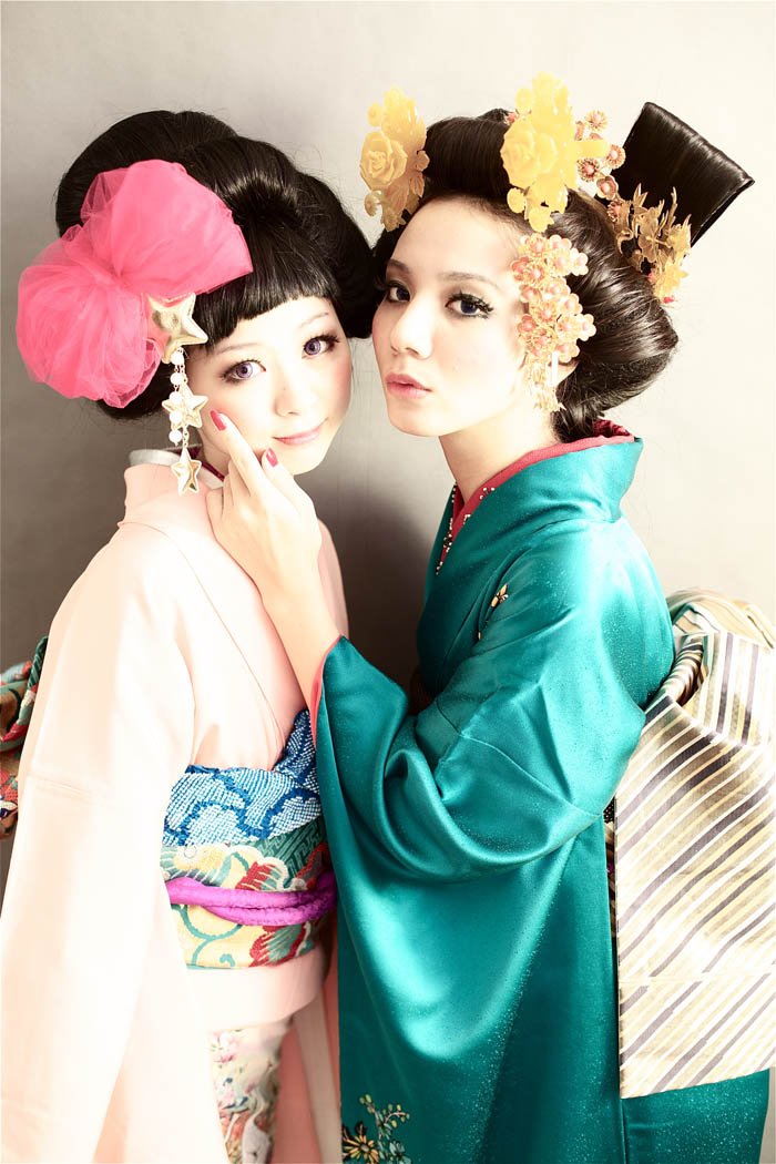 100327:青山香純 ミミちゃん ウイッグL まとめ髪 髪飾り 振袖 成人式 シチュエーション アンティーク着物 