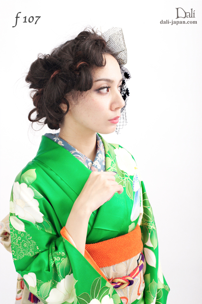100841:青山香純　ロング　まとめ髪　髪飾り　振袖　成人式　アンティーク着物　 by Dali photo theater