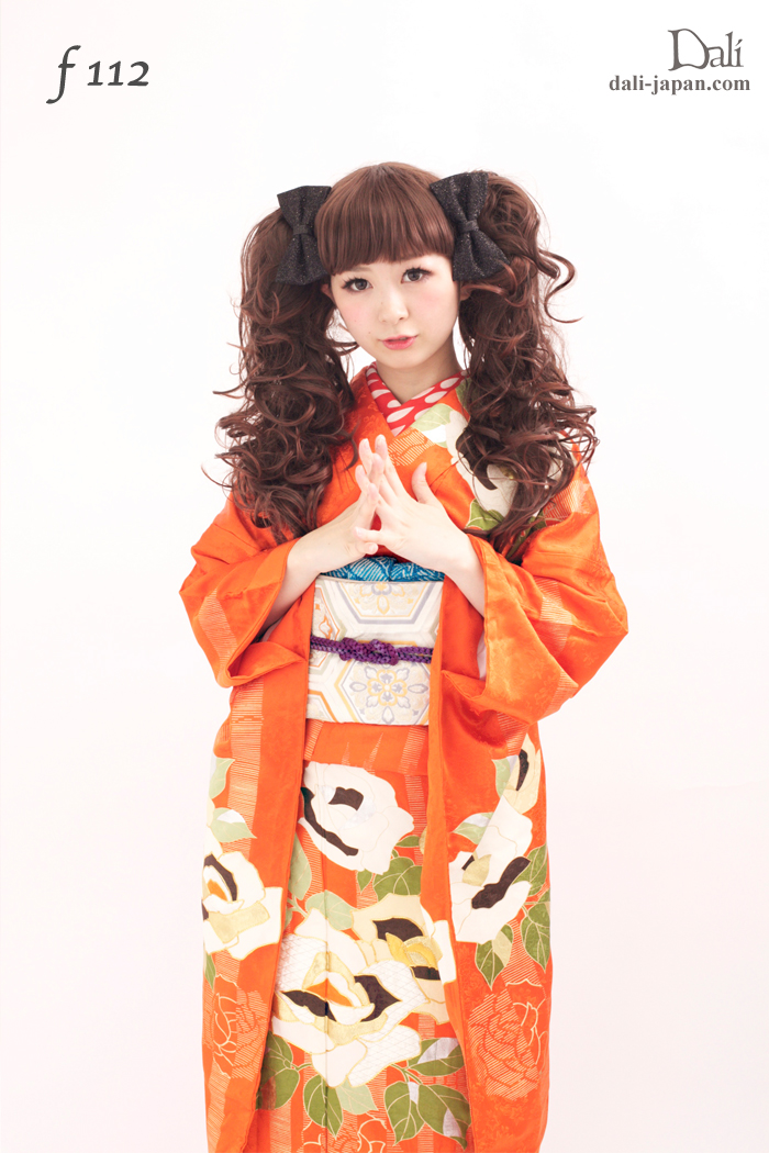 100860:ミミちゃん ウイッグL ツインテール 髪飾り 振袖 成人式 アンティーク着物 