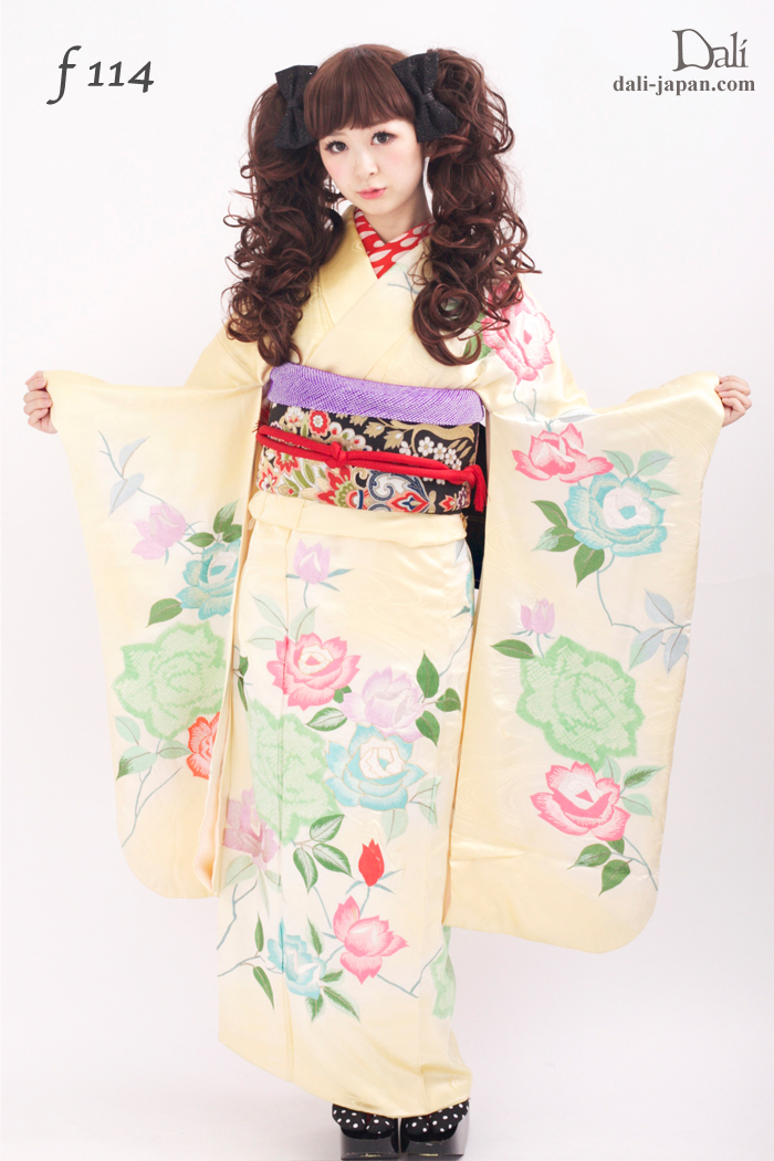 100869:ミミちゃん ロング ウイッグL ツインテール 髪飾り 振袖 成人式 アンティーク着物 
