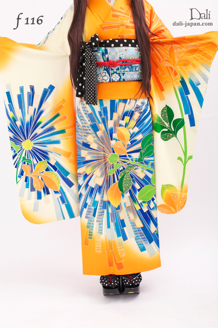 100905:ミミちゃん ロング ツインテール 髪飾り 振袖 成人式 アンティーク着物 